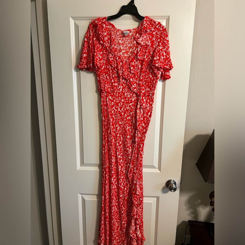 a new day Red and White Floral Dress